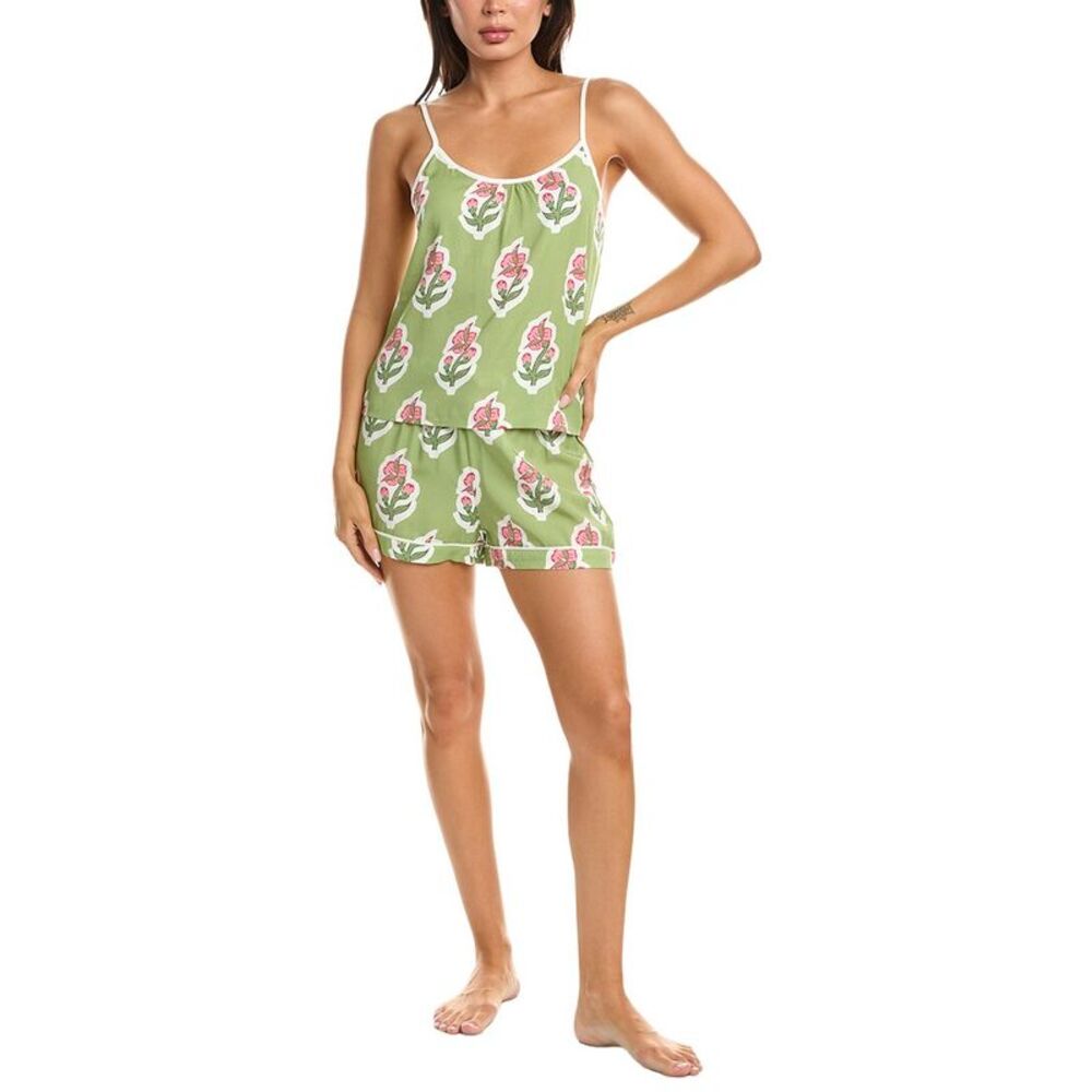 Katie Kime Womens  Floret Cami Short Set, Green